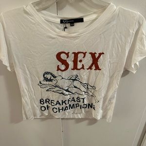 NWT Lovers & Drifters Club “the og cropped 'breakfast of champs” tee